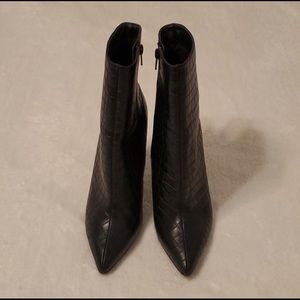 Black Croc Ankle Boots Bootie